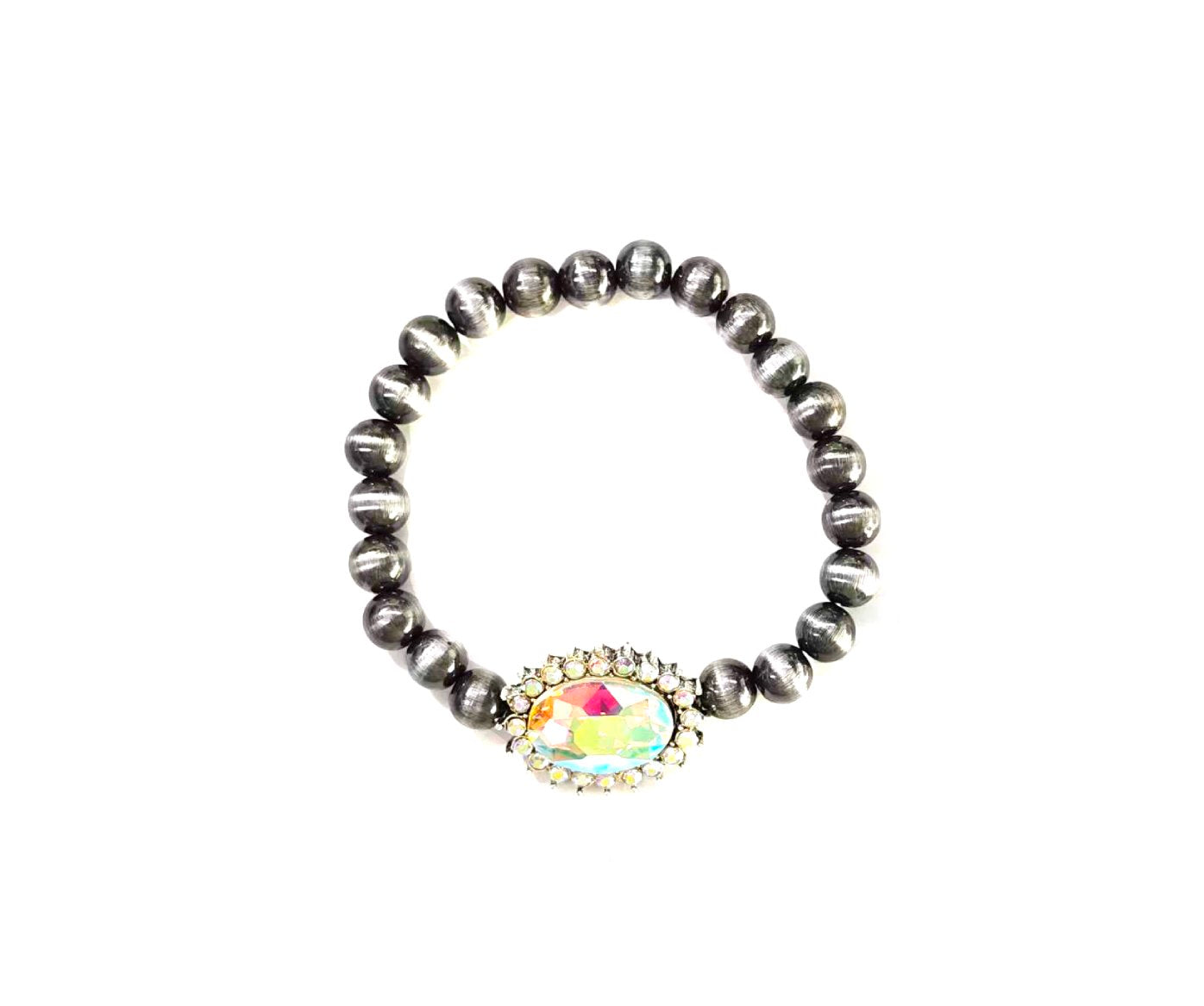 Western Ab Stone Concho Navajo Pearl Stretch Bracelet