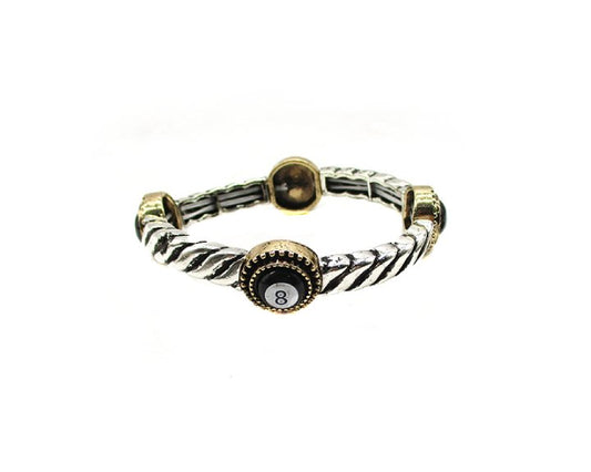 8 Ball Twisted Stretch Bracelet