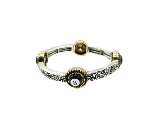 8Ball Engraved Stretch Bracelet