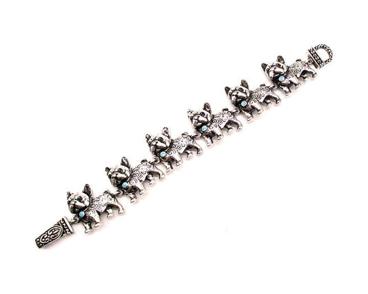 Western French Bulldog Turquoise Magnetic Bracelet
