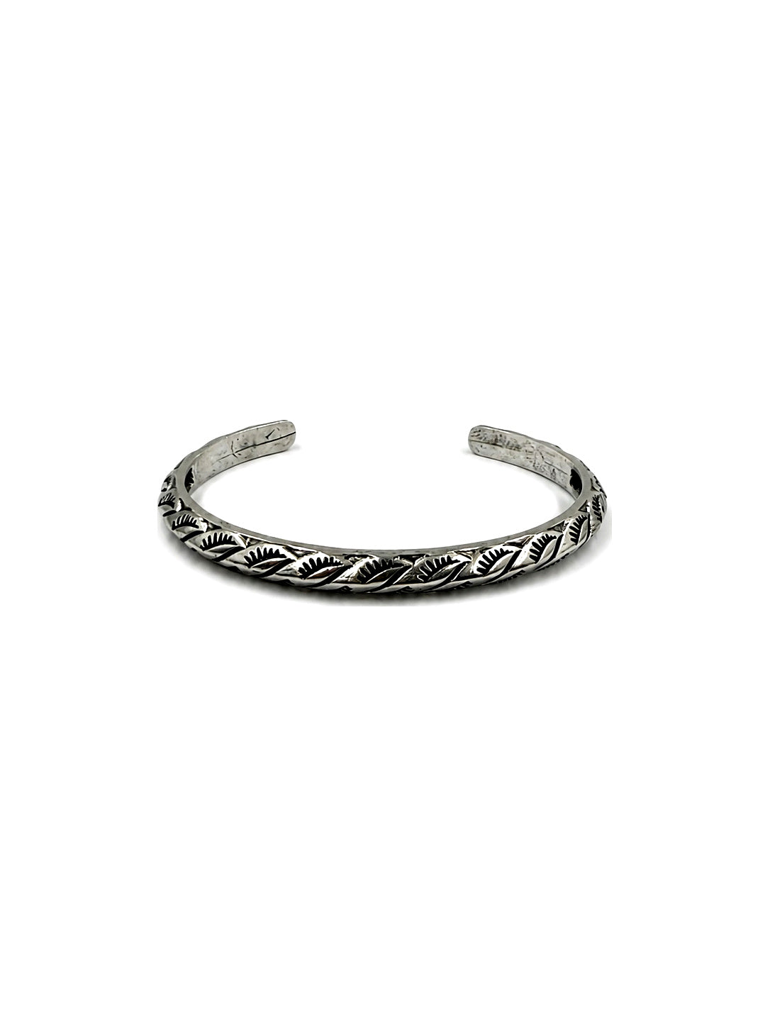 Western Stamped Feather Cuff Bracelet