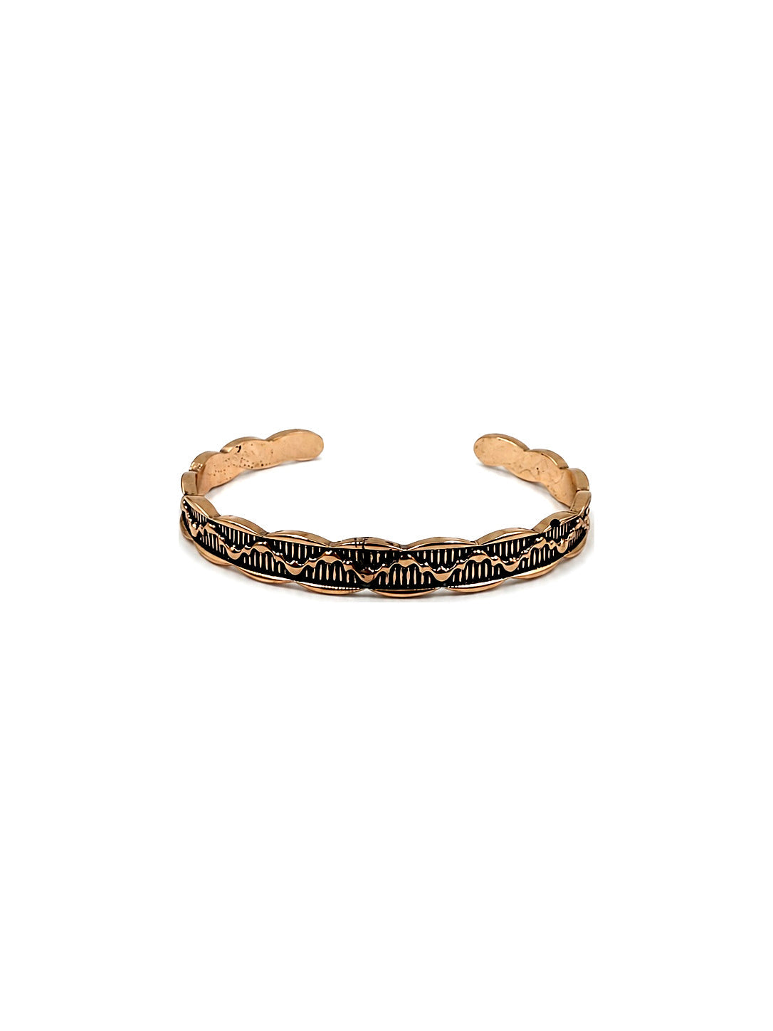 Western Stamped Wave Cuff Bracelet