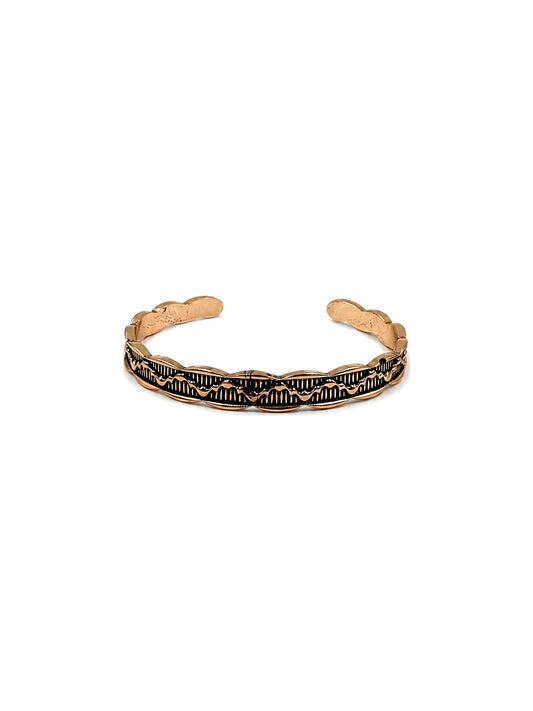 Western Stamped Wave Cuff Bracelet