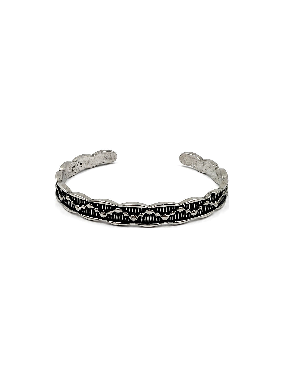 Western Stamped Wave Cuff Bracelet