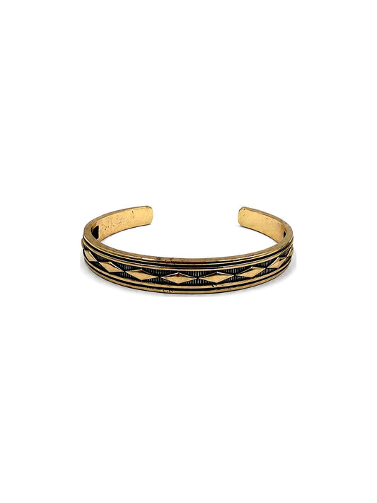 Western Stamped Diamond Cuff Bracelet