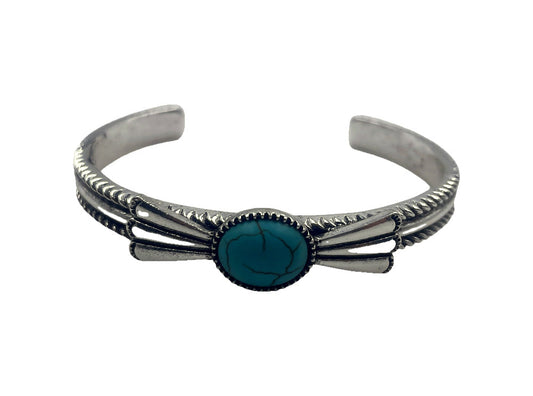 Western Turquoise Sunburst Cuff Bracelet
