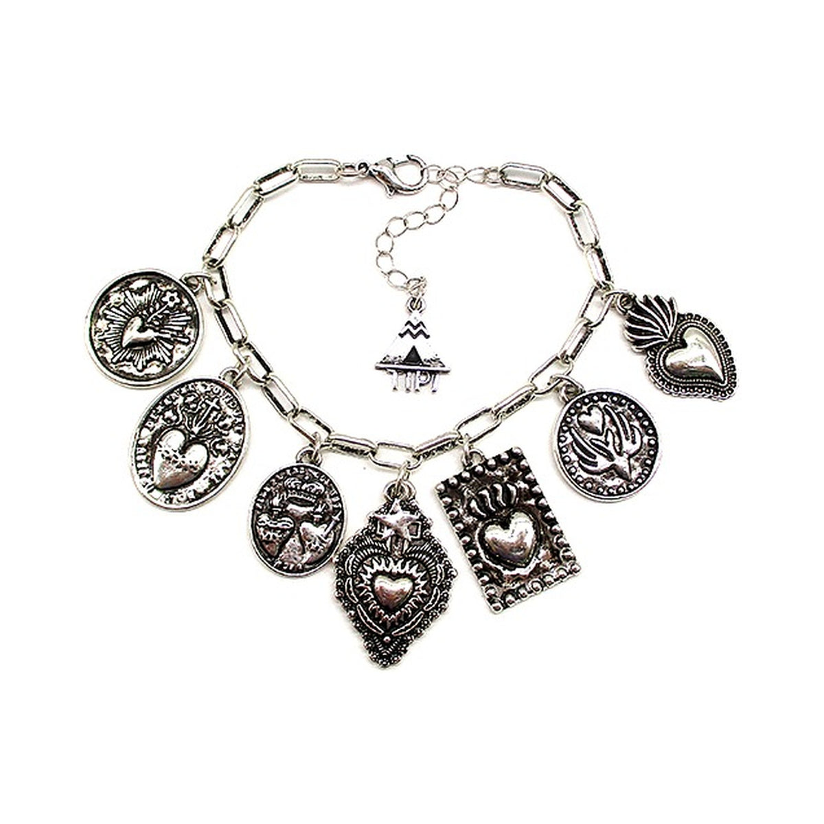 Western Heart Charm Chain Bracelet