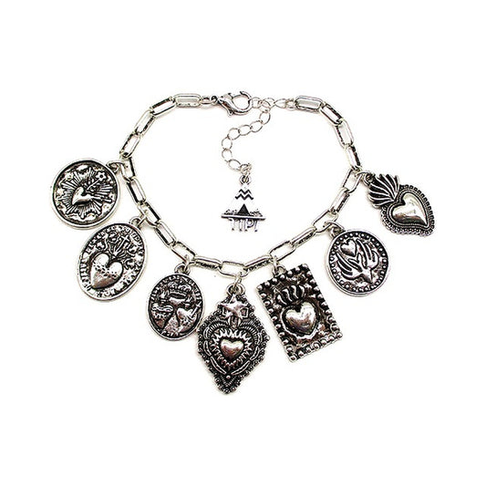 Western Heart Charm Chain Bracelet
