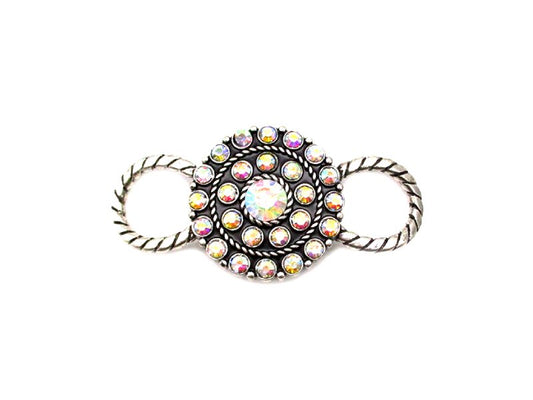 Western AB Stone Round Concho Scarf Charm