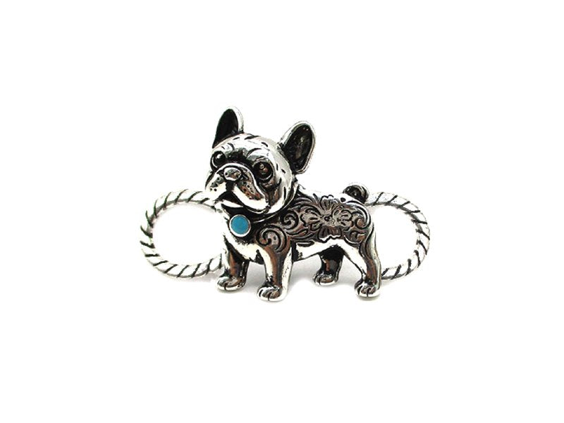 Western French Bulldog Scarf Charm