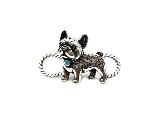 Western French Bulldog Scarf Charm