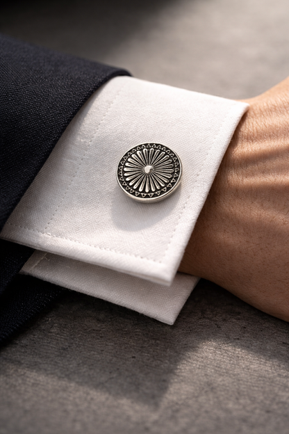 Western Round Concho Shirts Cufflinks