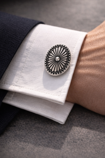 Western Oval Concho Cufflinks