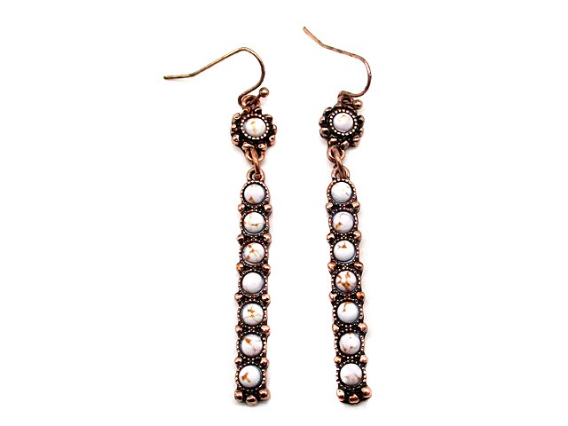 Western Turquoise Bar Dangle Earrings