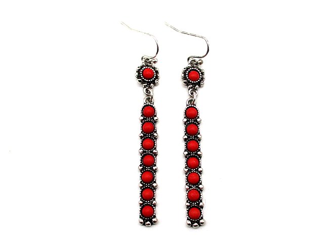 Western Turquoise Bar Dangle Earrings