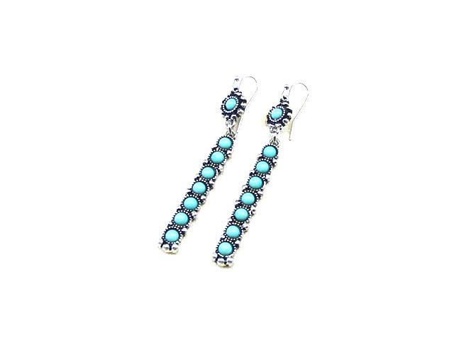 Western Turquoise Bar Dangle Earrings
