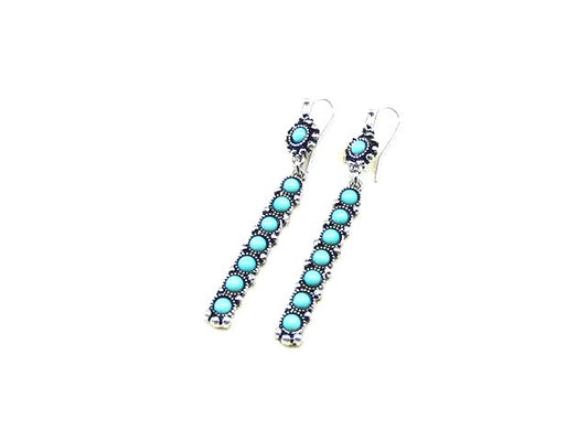 Western Turquoise Bar Dangle Earrings