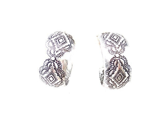 Western Etched Hoop Earring