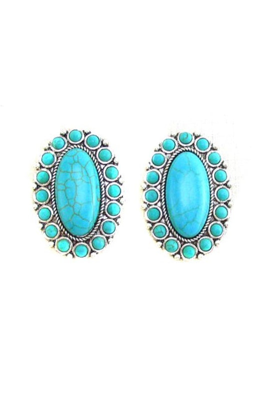 WESTERN CONCHO DESIGN POST EARRINGS