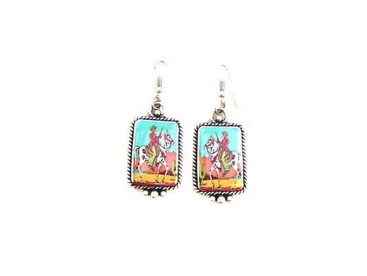 Western Portrait Dangle Earrings