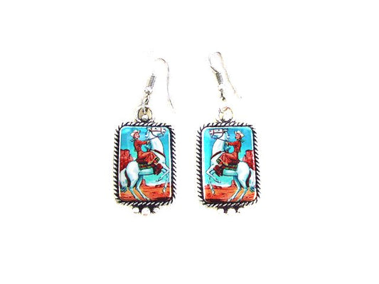 Western Portrait Dangle Earrings