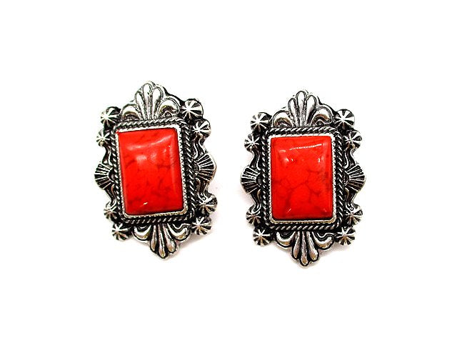 Western Turquoise Stone Post Earring