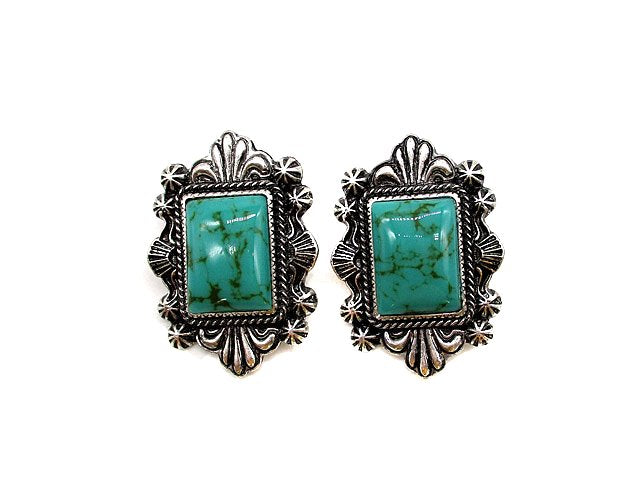 Western Turquoise Stone Post Earring