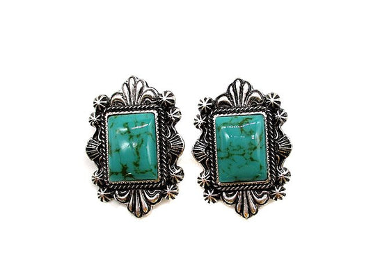 Western Turquoise Stone Post Earring