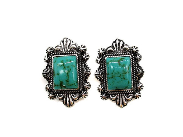 Western Turquoise Stone Post Earring