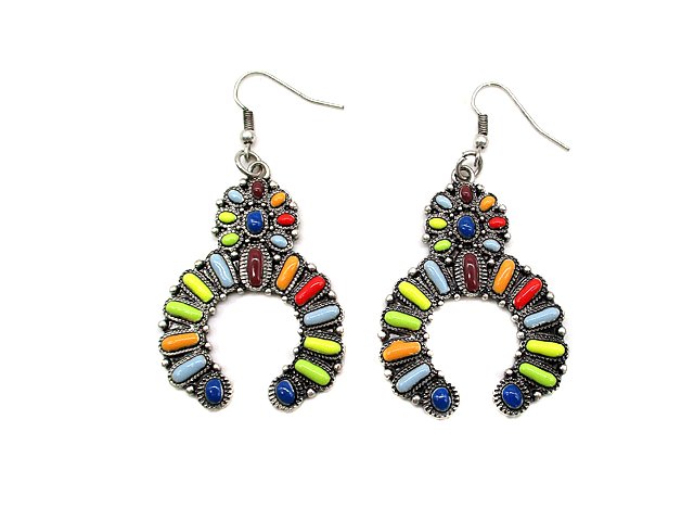 Western Squash Blossom Dangle Earring