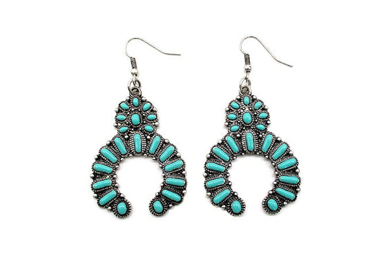 Western Squash Blossom Dangle Earring