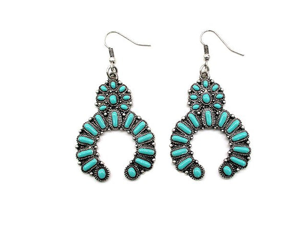 Western Squash Blossom Dangle Earring