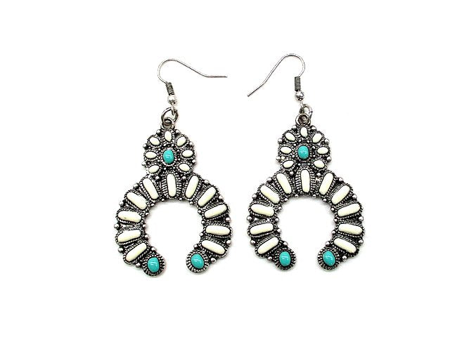 Western Squash Blossom Dangle Earring