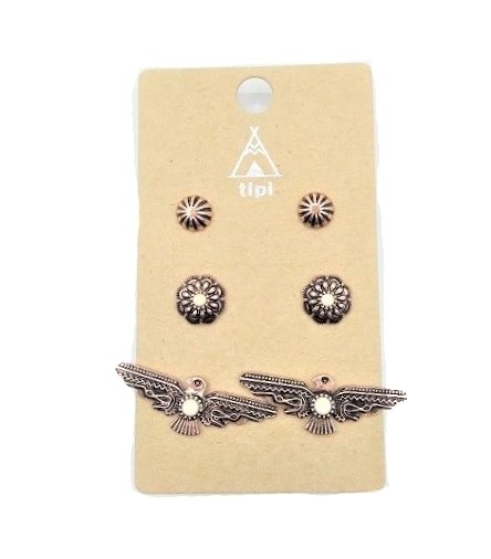 Western 3 Pair Turquoise Earring Set