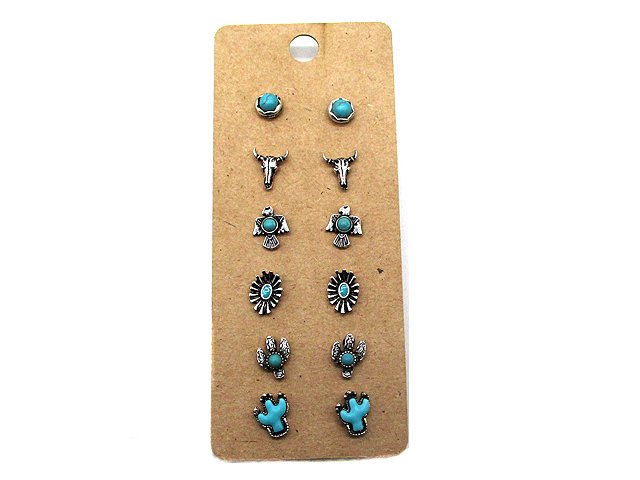 Western 6 Dainty Post Earring