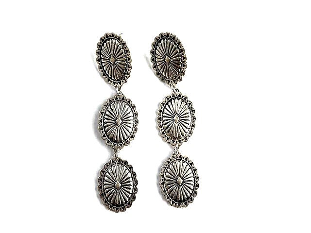 Western Small Concho 3 Dangle Earring