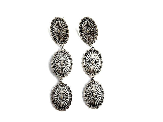 Western Small Concho 3 Dangle Earring
