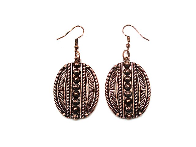 Western Oval Concho Earring