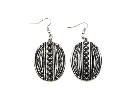 Western Oval Concho Earring