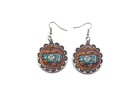 Western Design Round Earring