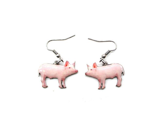 Western Pig Print Dangle Earring