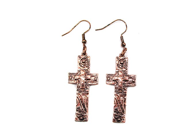 Western Casting Cross Dangle Earring