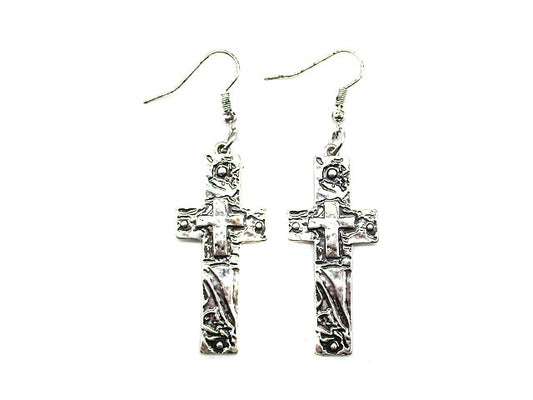 Western Casting Cross Dangle Earring