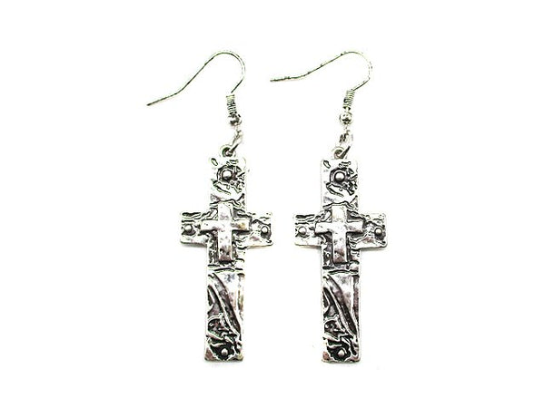 Western Casting Cross Dangle Earring