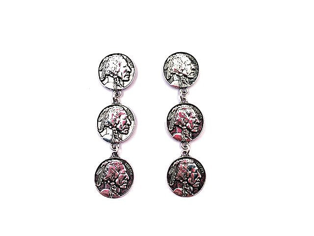 Western Indian Coin 3 Dangle Earring