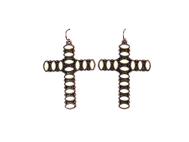 Western Turquoise Cross Earring
