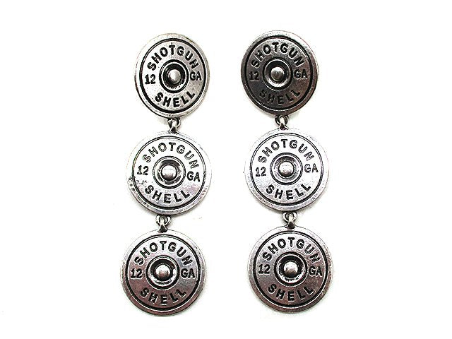 Western 3 Shotgun Shell Dangle Earring