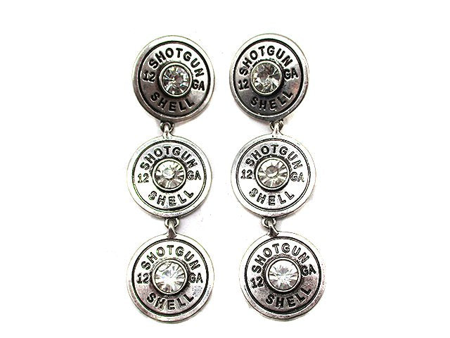Western 3 Shotgun Shell Dangle Earring
