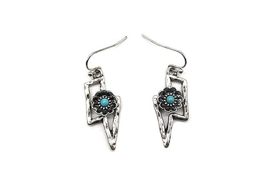 Western Cut Out Thunderbolt Dangle Earring