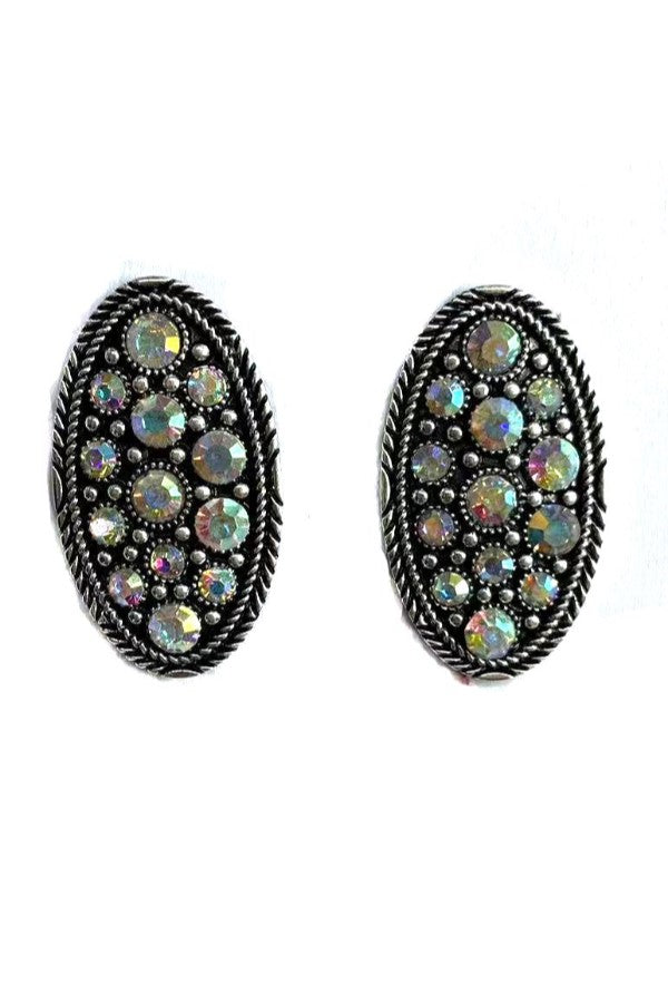 WESTERN OVAL BUBBLE STONE EARRINGS